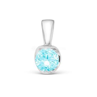 Подвеска из серебра с фианитом родированная