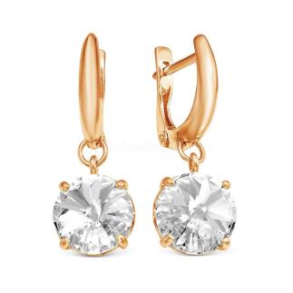 Серьги из золочёного серебра с кристаллами Сваровски