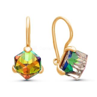 Серьги из золочёного серебра с кристаллами Swarovski