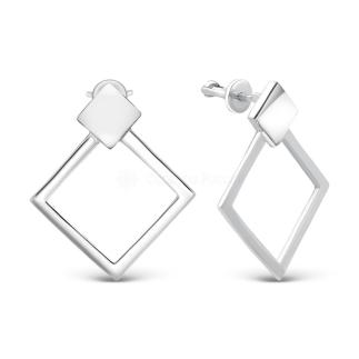 Серьги-пусеты из серебра родированные