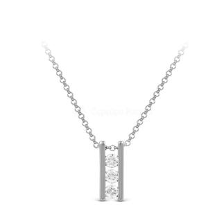 Колье из серебра с фианитами родированное