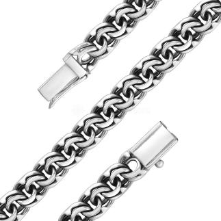 Цепь из серебра с чернением - Бисмарк, 55 см