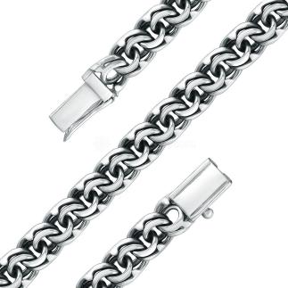 Цепь из серебра с чернением - Бисмарк, 60 см