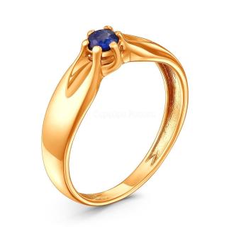Кольцо из золочёного серебра с сапфиром