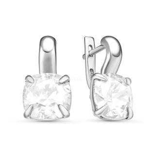 Серьги из серебра с кристаллом премиум Австрия родированные