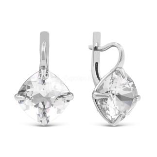 Серьги из серебра с кристаллами Swarovski родированные