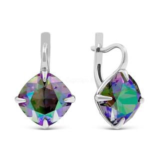 Серьги из серебра с кристаллами Swarovski родированные