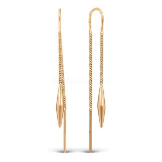 Серьги-продёвки из золочёного серебра 