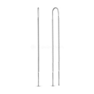 Серьги-продёвки из родированного серебра