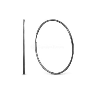 Серьги-конго из серебра родированные - диаметр 4 см