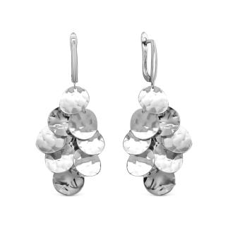 Серьги из серебра родированные