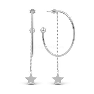 Серьги-пусеты из серебра родированные