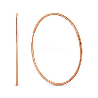 Серьги-конго из золочёного серебра - диаметр 7 см