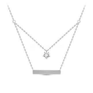 Колье из серебра с куб.цирконием Сваровски родированное