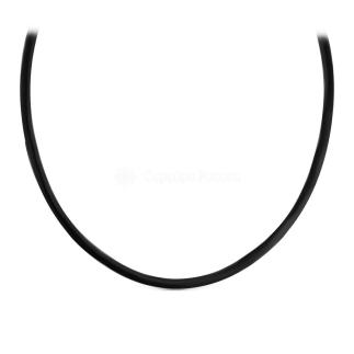 Колье из каучука (толщина 3 мм) с замком из родированного серебра