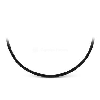 Шнурок текстильный (вощёный) с замком из родированного серебра