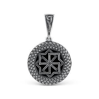 Подвеска славянский оберег из чернёного серебра с черным агатом - Молвинец (Защитит от всякого нехорошего, злого слова, сглаза, родовых проклятий, оговора, наговора, извода. Умножает силу руководящего