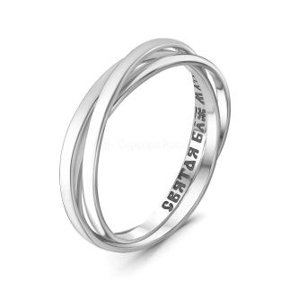 Кольцо тройное из чернёного серебра - Святая Блаженная Матрона, моли Бога о нас