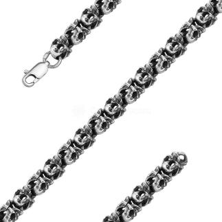 Браслет из серебра с чернением - Черепа 