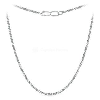 Цепь из серебра с алмазными гранями родированная - Восьмёрка, 45 см