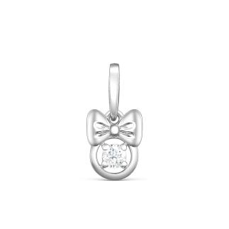 Подвеска из серебра с фианитом родированная