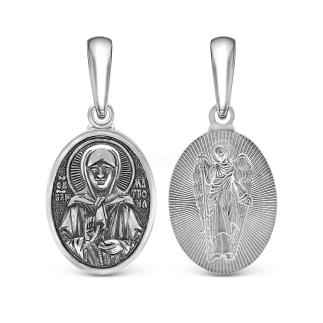 Подвеска-икона из чернёного серебра - св.Матрона