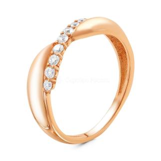 Кольцо из золочёного серебра с фианитами