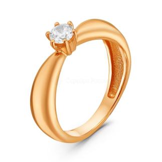 Кольцо из золочёного серебра с фианитами