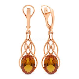 Серьги из золочёного серебра с ситаллом цв.султанит