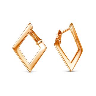Серьги из золочёного серебра - Ромбы