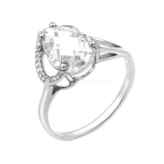 Кольцо из серебра с финаитами родированное