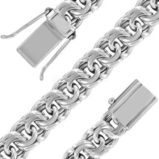 Браслет из серебра родированный - Бисмарк, 23 см