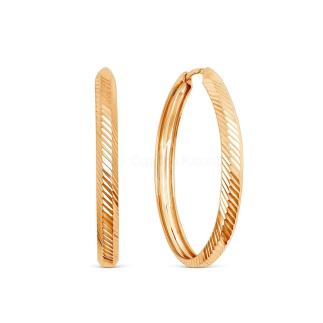 Серьги-конго из золочёного серебра - диаметр 3 см