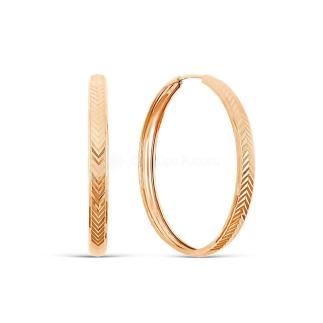 Серьги-конго из золочёного серебра - диаметр 3 см