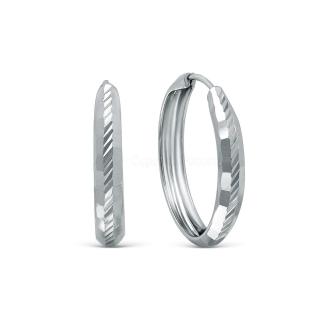 Серьги-конго из серебра родированные - диаметр 2 см