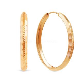 Серьги-конго из золочёного серебра - диаметр 3 см