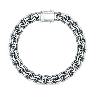 Браслет из чернёного серебра - Бисмарк, 20 см