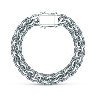 Браслет из родированного серебра - Бисмарк, 21 см