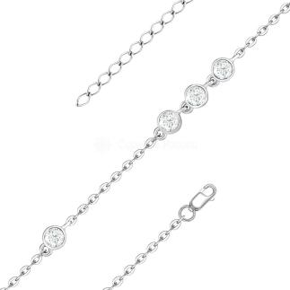 Браслет из серебра с фианитами родированный