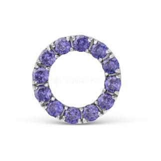 Подвеска из серебра с фианитами родированная