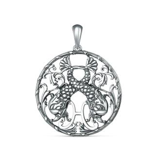 Подвеска из чернёного серебра - Рыбы