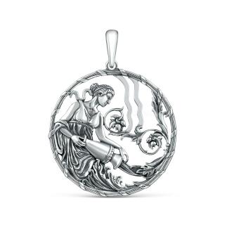 Подвеска из чернёного серебра - Водолей