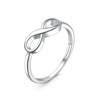 Кольцо из серебра родированное - Бесконечность