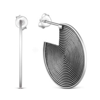 Серьги-пусеты из чернёного серебра