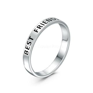 Кольцо из серебра родированное - Best friends (лучшие друзья)