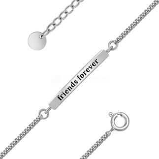 Браслет из серебра родированный - Friends forever (друзья навсегда)