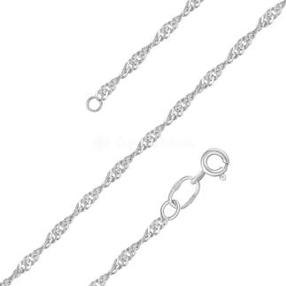 Цепь из серебра родированная - Сингапур, 40 см