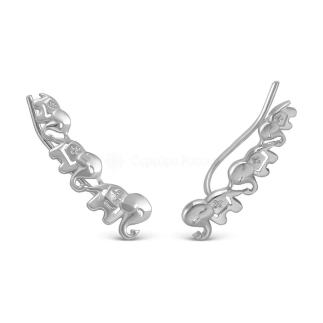 Серьги-продёвки из серебра родированные