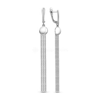 Серьги из серебра родированные