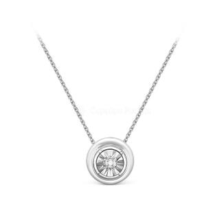 Колье из серебра с бриллиантом и алмазной огранкой родированное